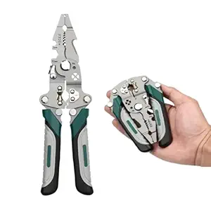 41wCb9z7VFL._SY300_SX300_QL70_FMwebp_ Daccfy All in 1 Multifunction Stainless Steel Wire Stripper/Wire Crimping Tool, Wire Cutter, Wire Crimper, Cable Stripper, Wiring Tools and Multi-Function Hand Tool Wire Stripper (Green wire Stripper)
